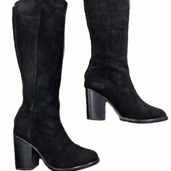 rag & bone Ashby High Suede Leather Boot In Black, 37 - Picture 2 of 8